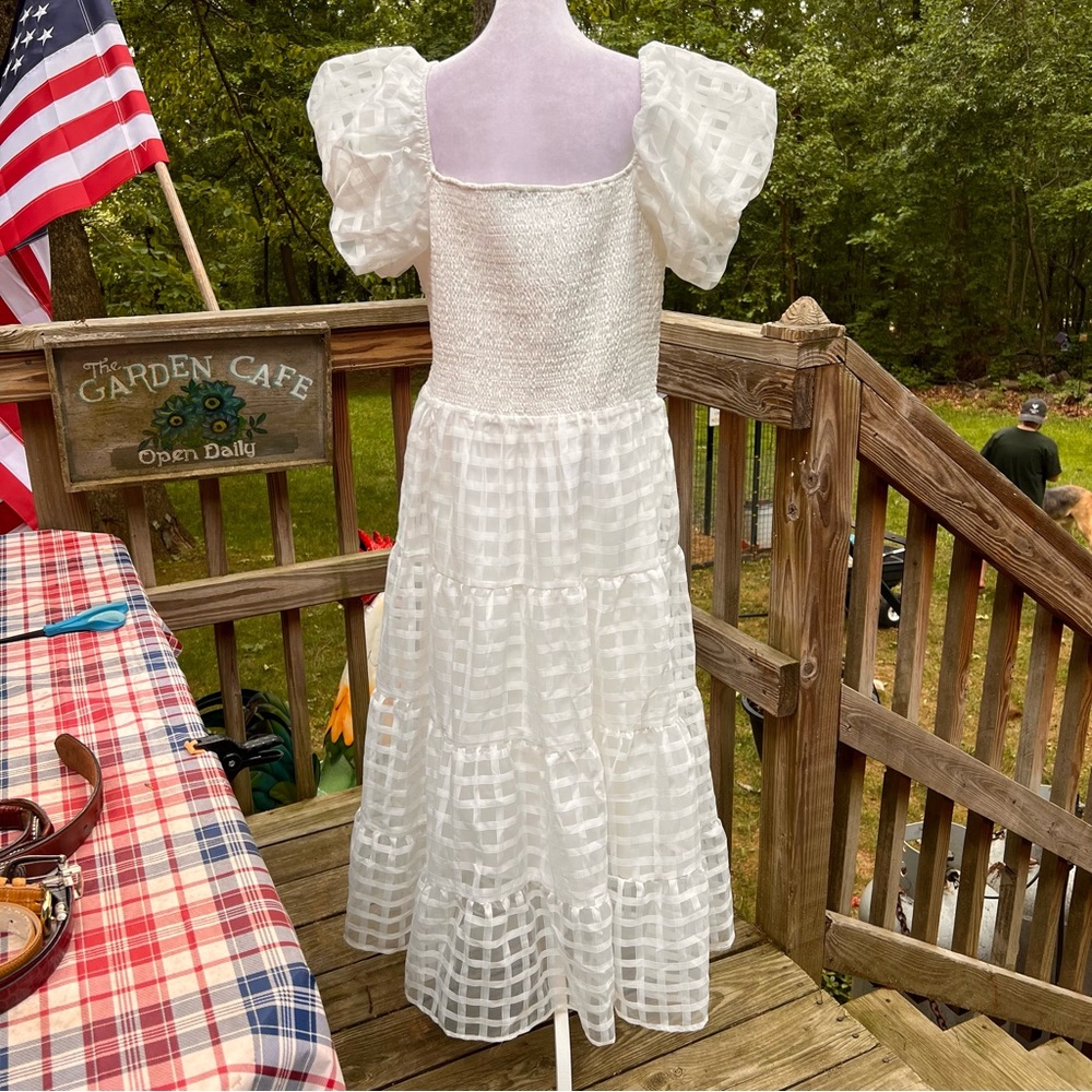 Pretty Garden White Pretty Shoulder Sundress XXL fully lined, Maxi - Picture 10 of 13